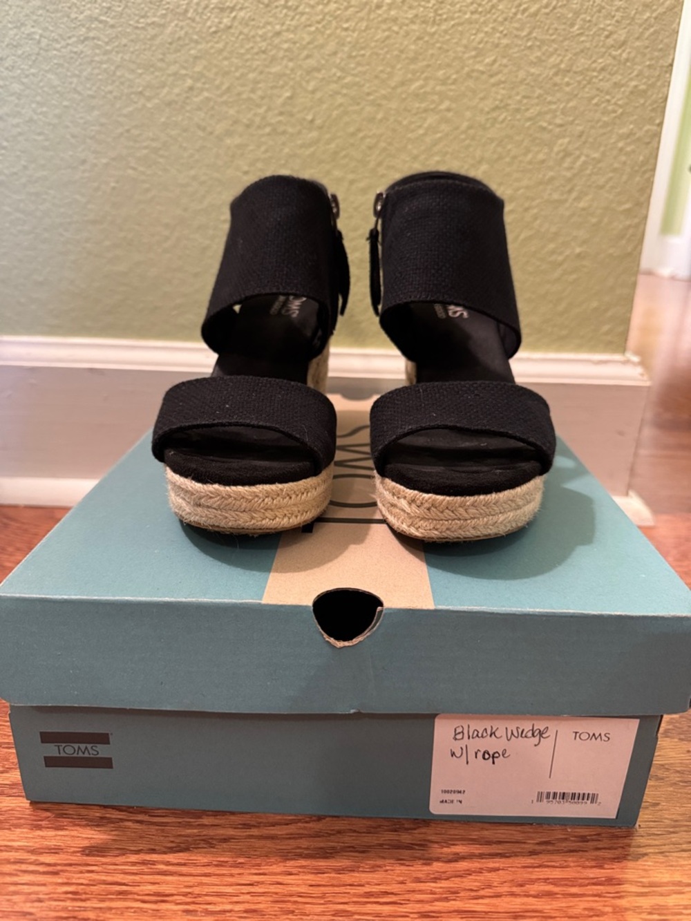 TOMS Majorca Rope Platform Sandals in Black